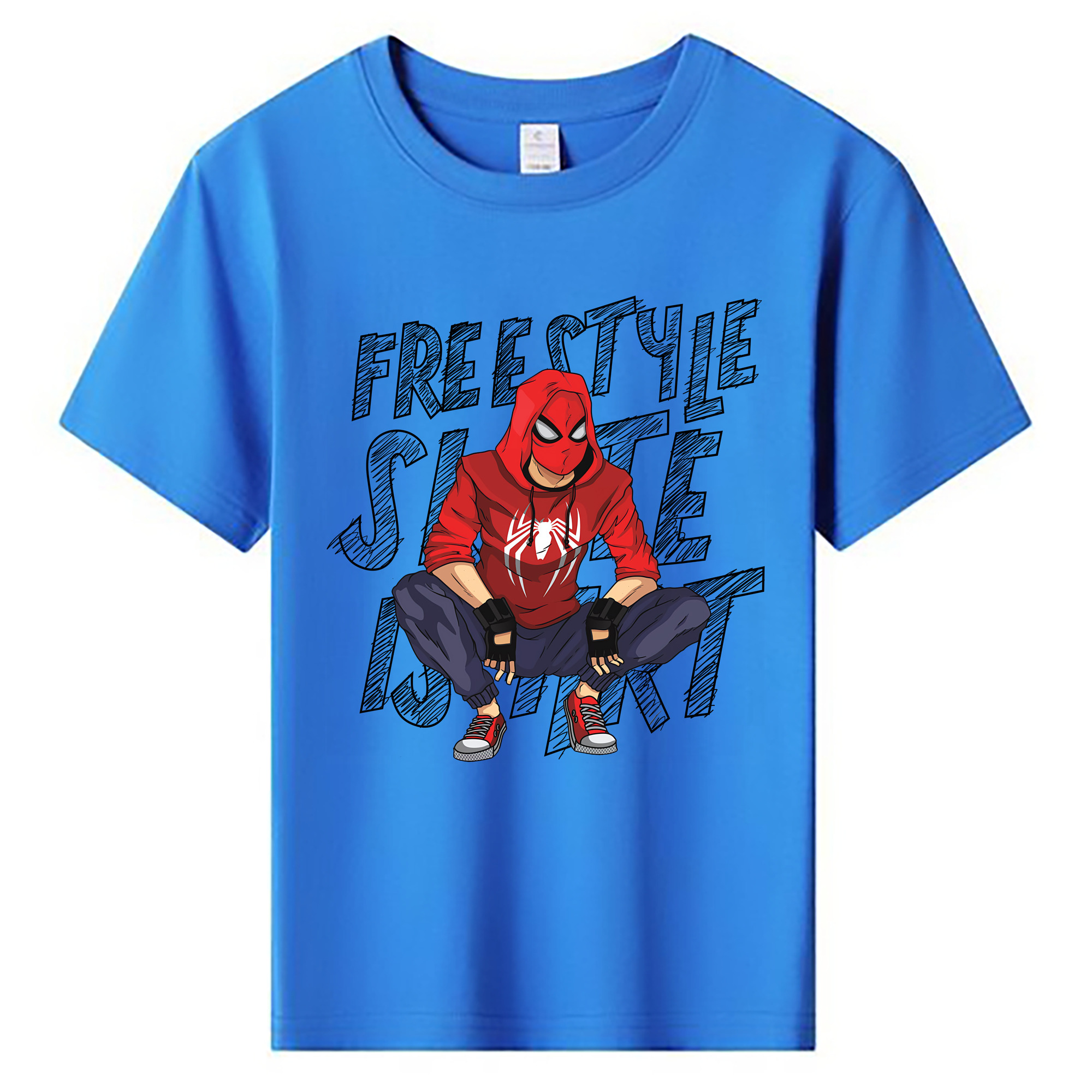 （画像用） Spider Man スパイダーマン 綿100％キッズTシャツ（フロントプリント）
